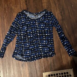 Blue and Black Women's Top